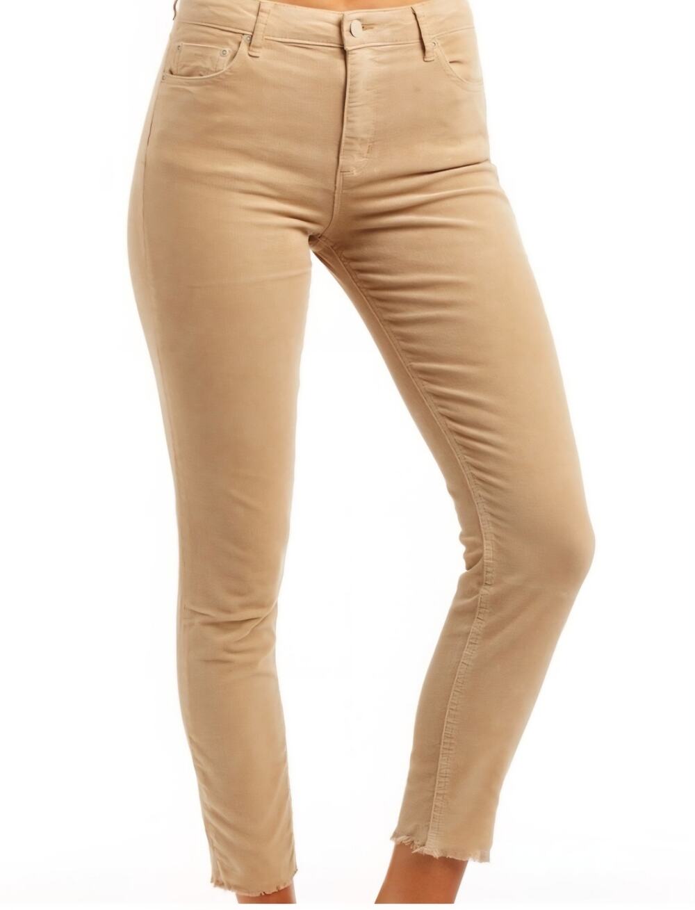 Tractr Mona High Rise Corduroy Skinny Jean In Camel Size 12/31 NWT